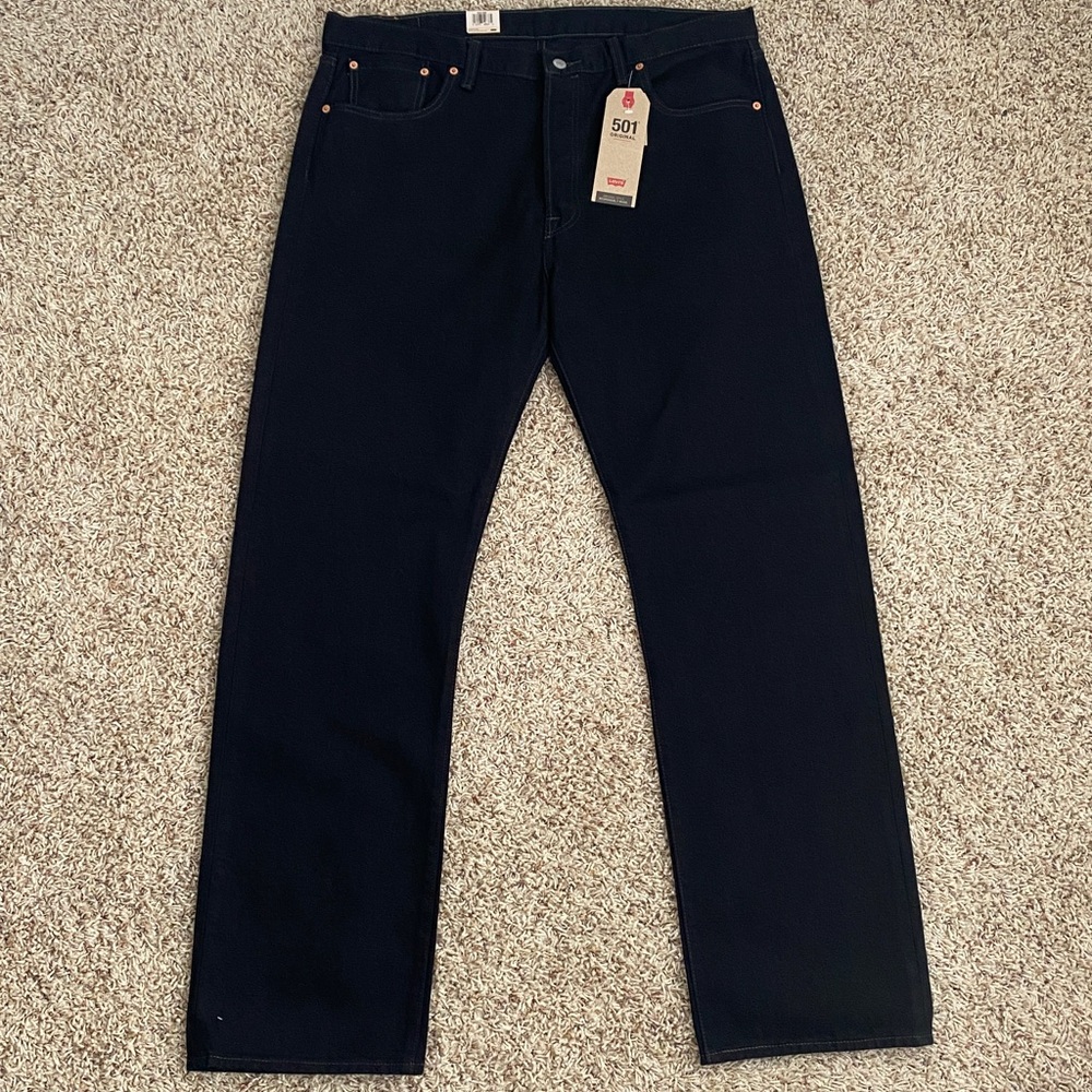 Levi’s 501 Original Straight Leg Black Jeans Size 40 x 34 - Picture 2 of 6